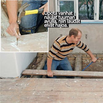 Lattialämmitys puulattiaan: Vanhat lattialaudat voi käyttää uudelleen Lattialämmitys puulattiaan: Vanhat lattialaudat voi käyttää uudelleen